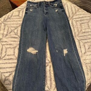 BKE Parker high-waisted blue jeans with a relaxed fit, Size: 27"